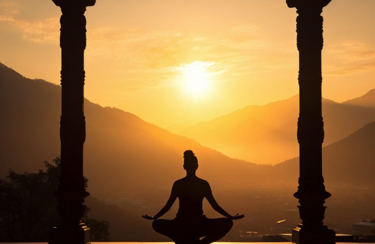 person-practicing-yoga-meditation-nature-sunset-sunrise